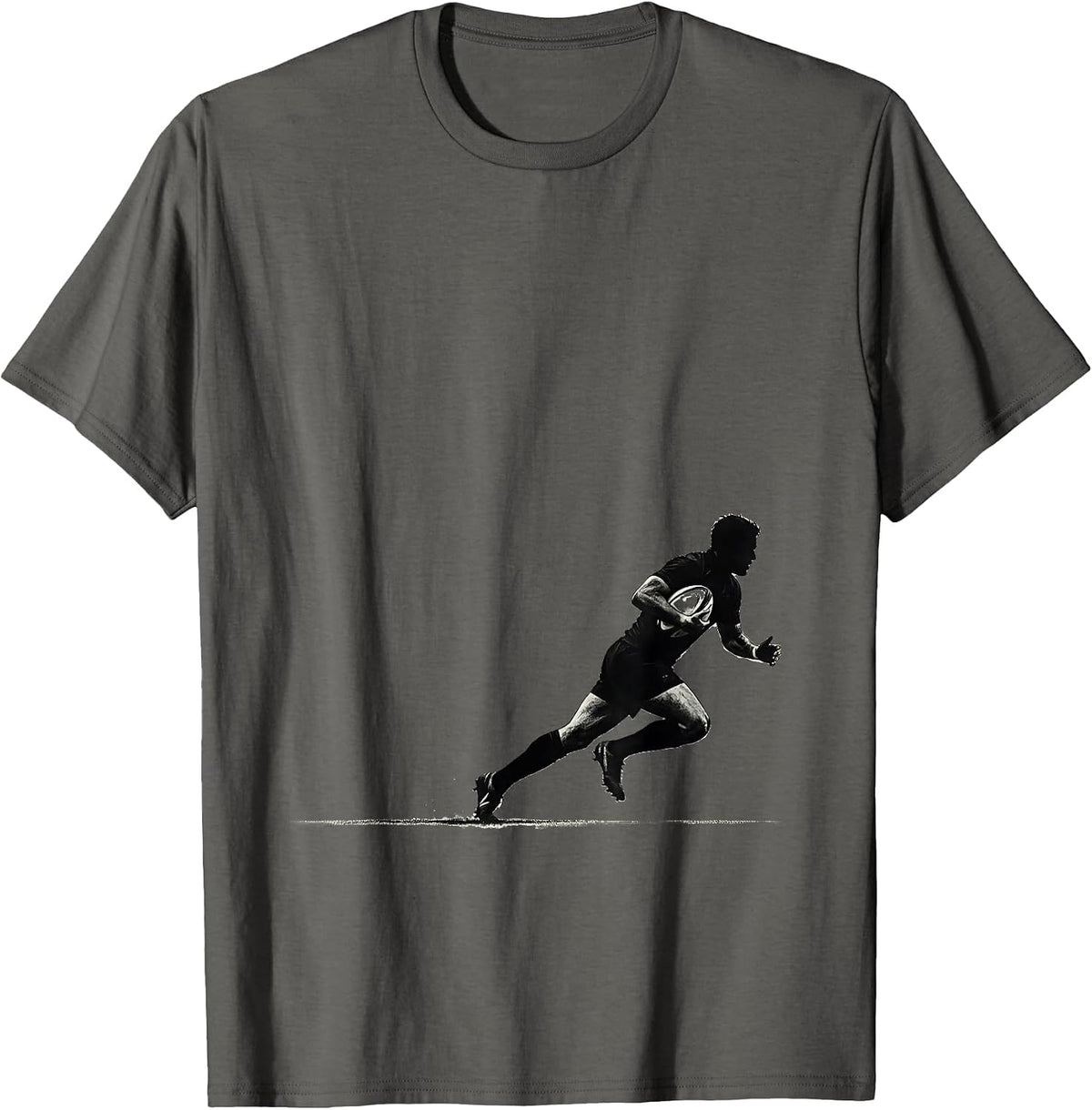 Rugby Winger Sprinting Down the Touchline T-Shirt - Asphalt Grey
