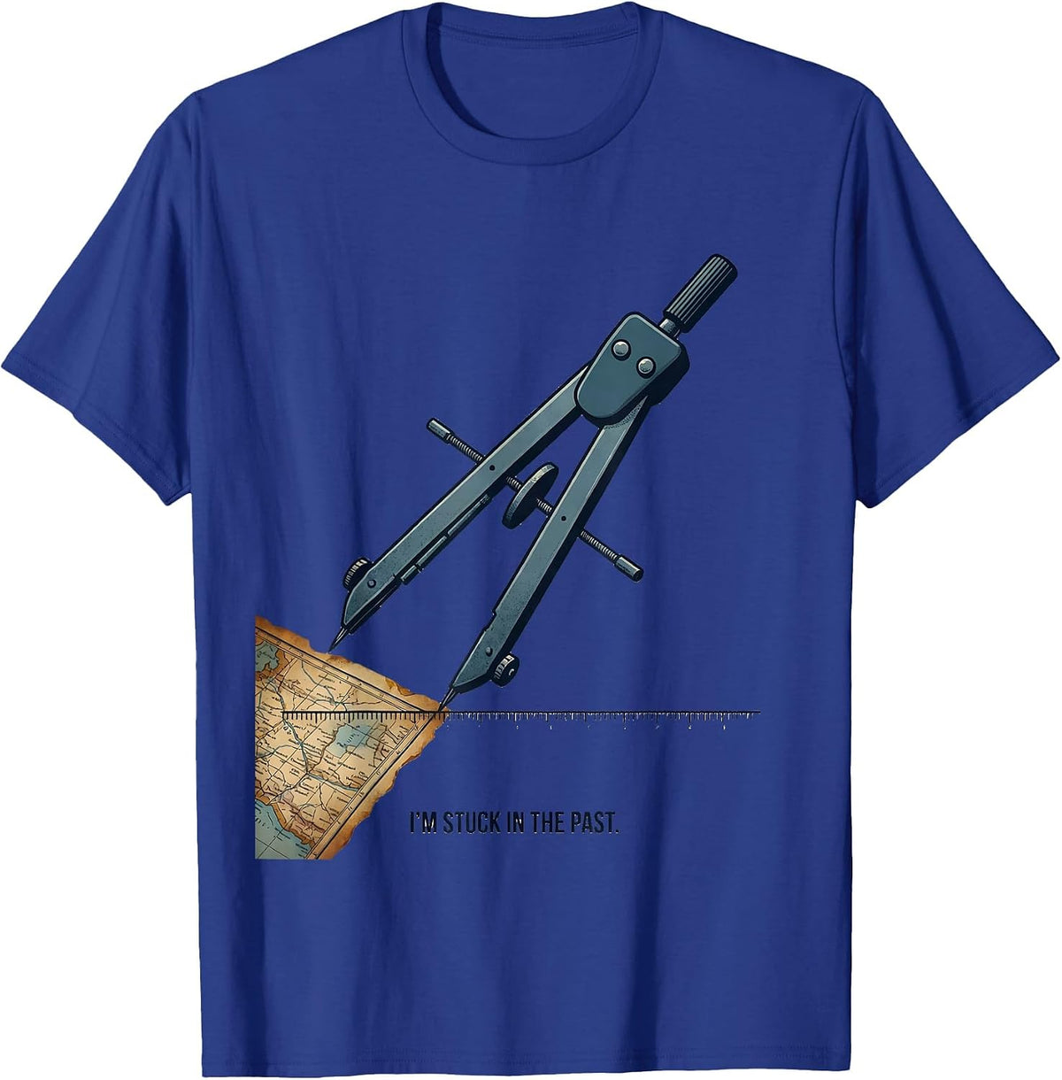Men's I'm Stuck In The Past Funny History Teacher Back To School T-Shirt - Royal Blue