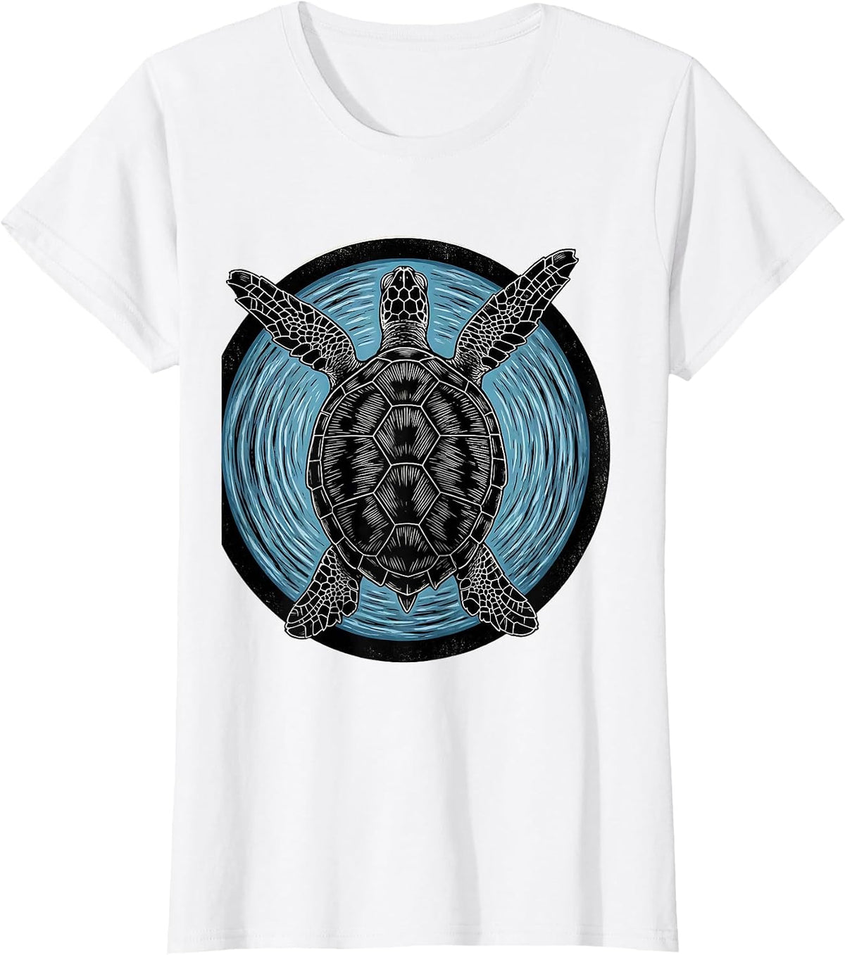 Turtle Viewed From Below Through Water Surface T-Shirt - White