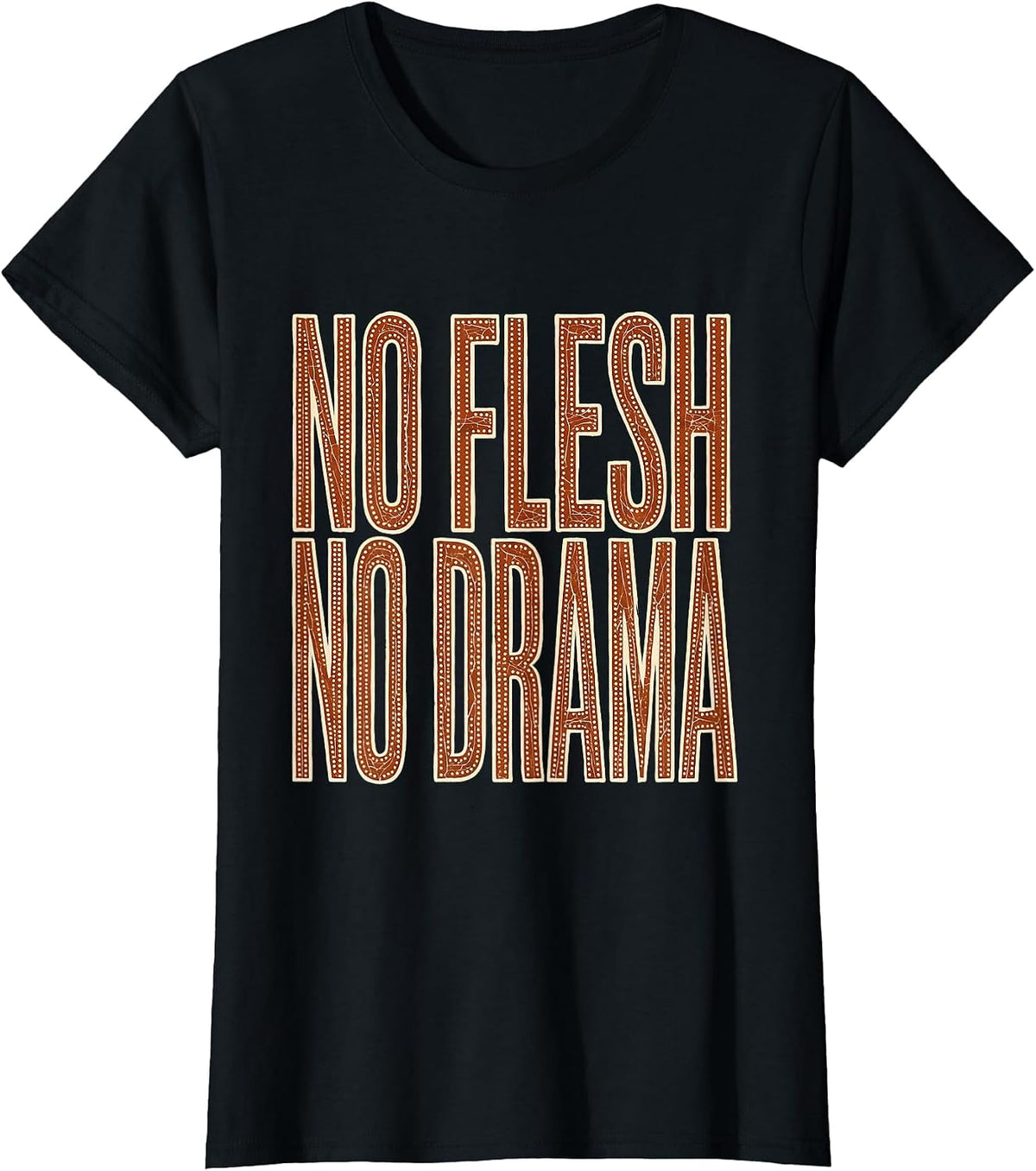No Flesh No Drama Skeleton Bone Puns Halloween T-Shirt - Black