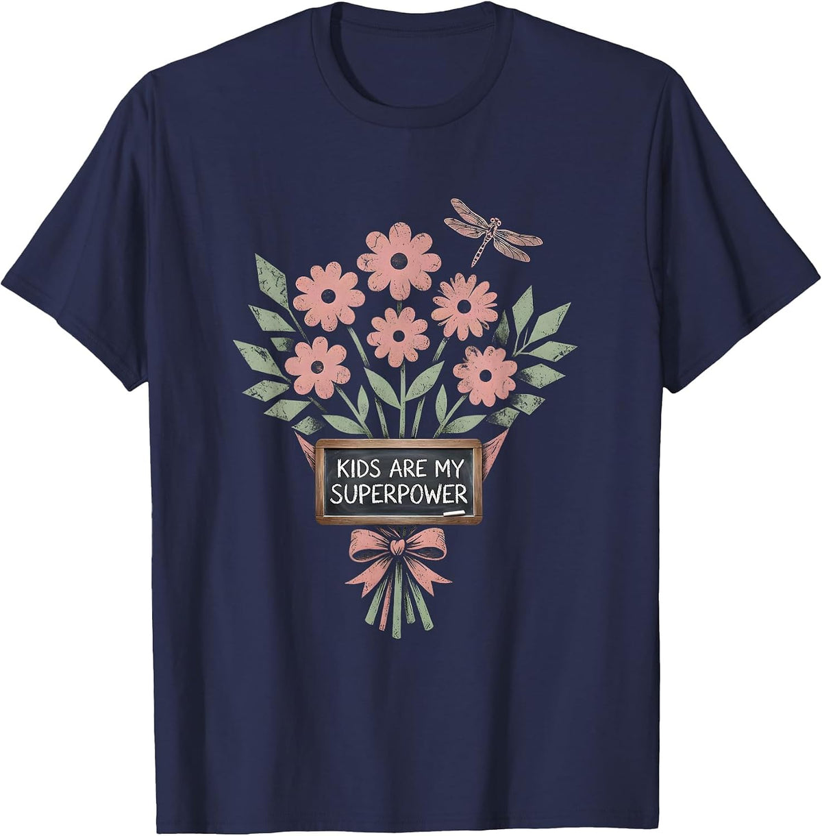 Kids Are My Superpower Paraprofessional Design T-Shirt - Navy Blue