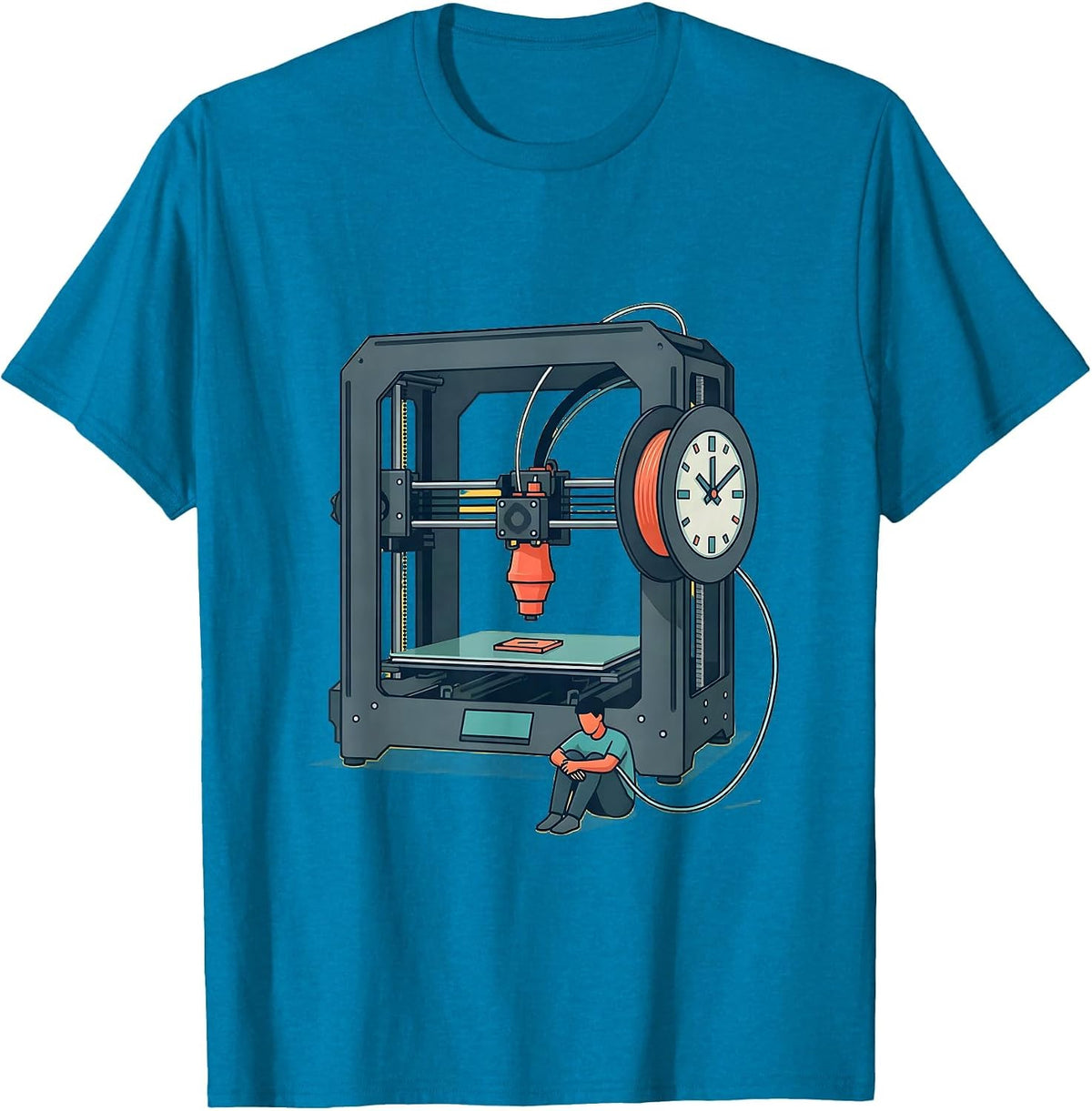 3D Printer Filament Loop Hobbyist Humor Geek Gift T-Shirt - Sapphire Blue