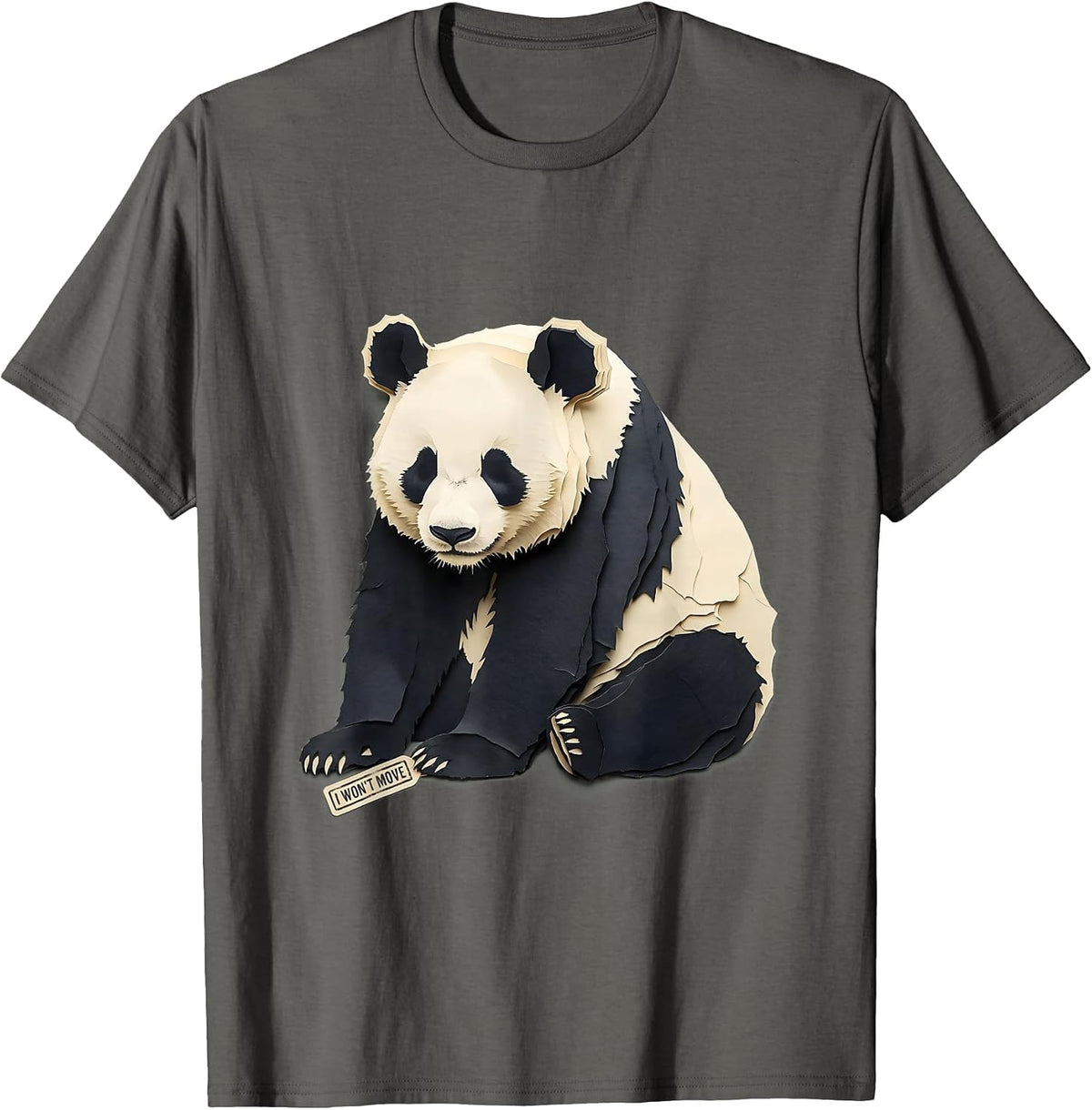 Men's I Won't Move Funny Panda Bear Animal Lover Gift T-Shirt - Asphalt Grey