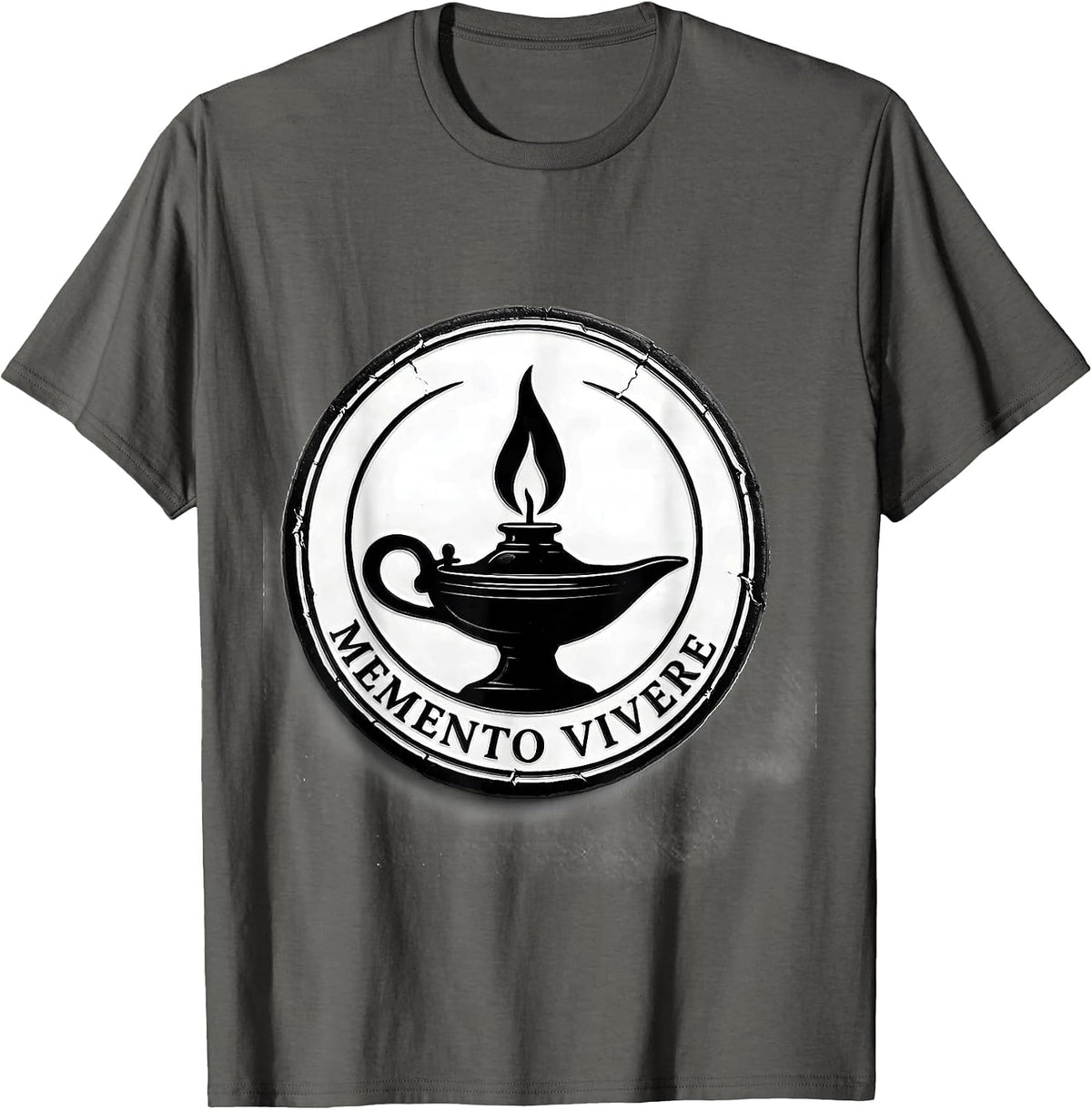 Men's Memento Vivere Stoic Philosophy Quote Marcus Aurelius T-Shirt - Asphalt Grey