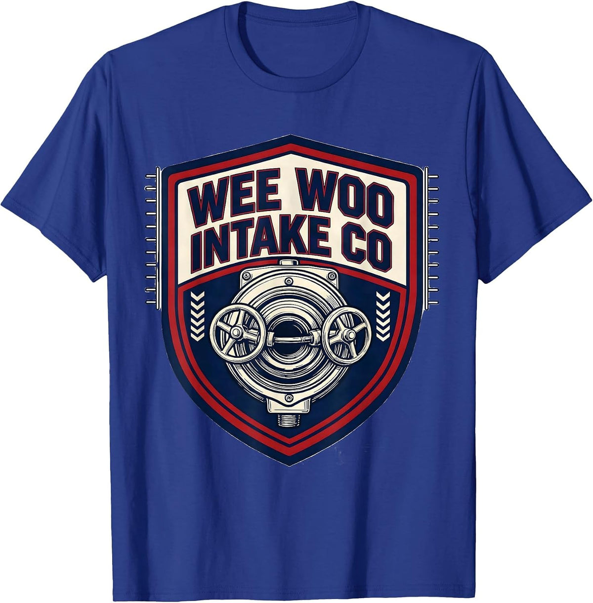 WEE WOO INTAKE CO Sports Firefighter Department Pride Humor T-Shirt - Royal Blue