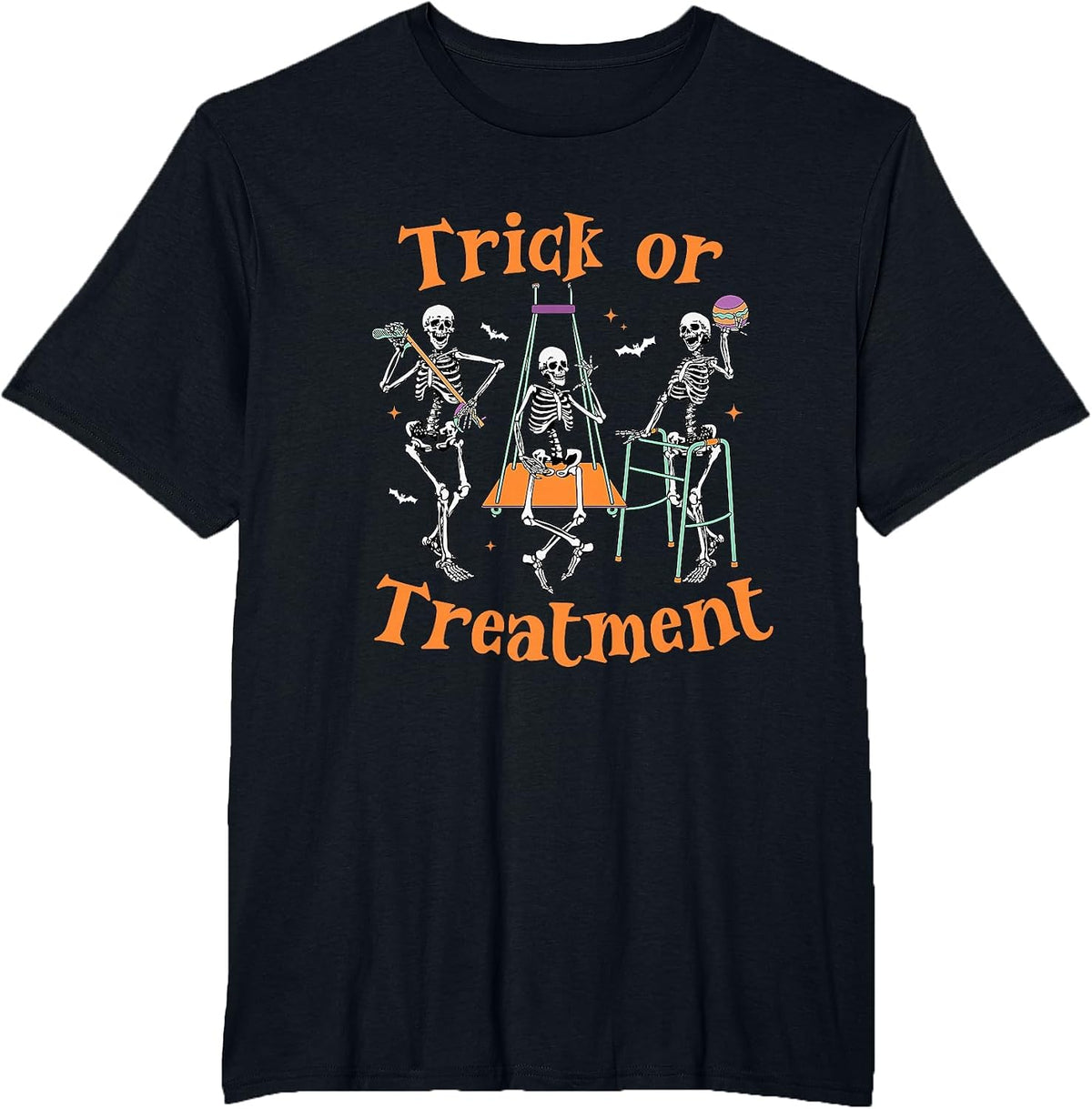 Trick or Treatment PT Physical Therapy Therapist Halloween T-Shirt - Black