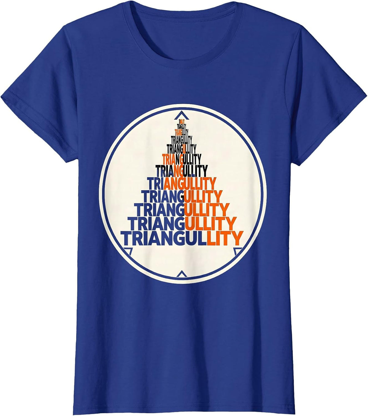 Women's Triangullity Funny Geometry Bird Pun Math Teacher T-Shirt - Royal Blue