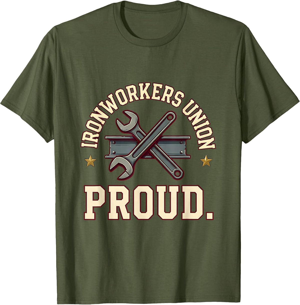 Ironworkers Union Proud Skilled Trades Labor Day Solidarity T-Shirt - Olive Green