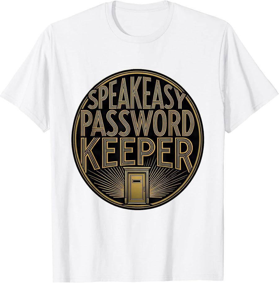 Men's Speakeasy Password Keeper Roaring 1920s Vintage Glamour New T-Shirt - White