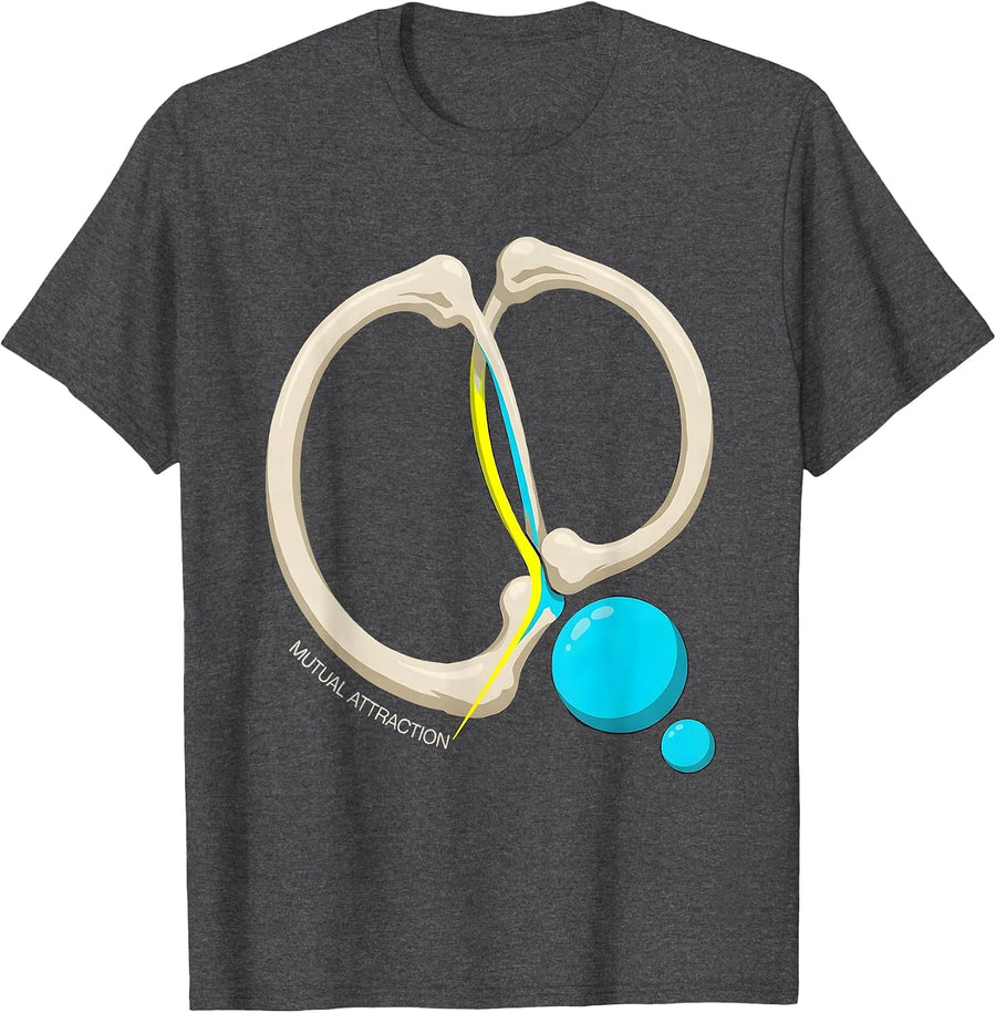 Men's Mutual Attraction Nerdy Chemistry Humor Science Teacher Gift T-Shirt - Dark Heather Grey