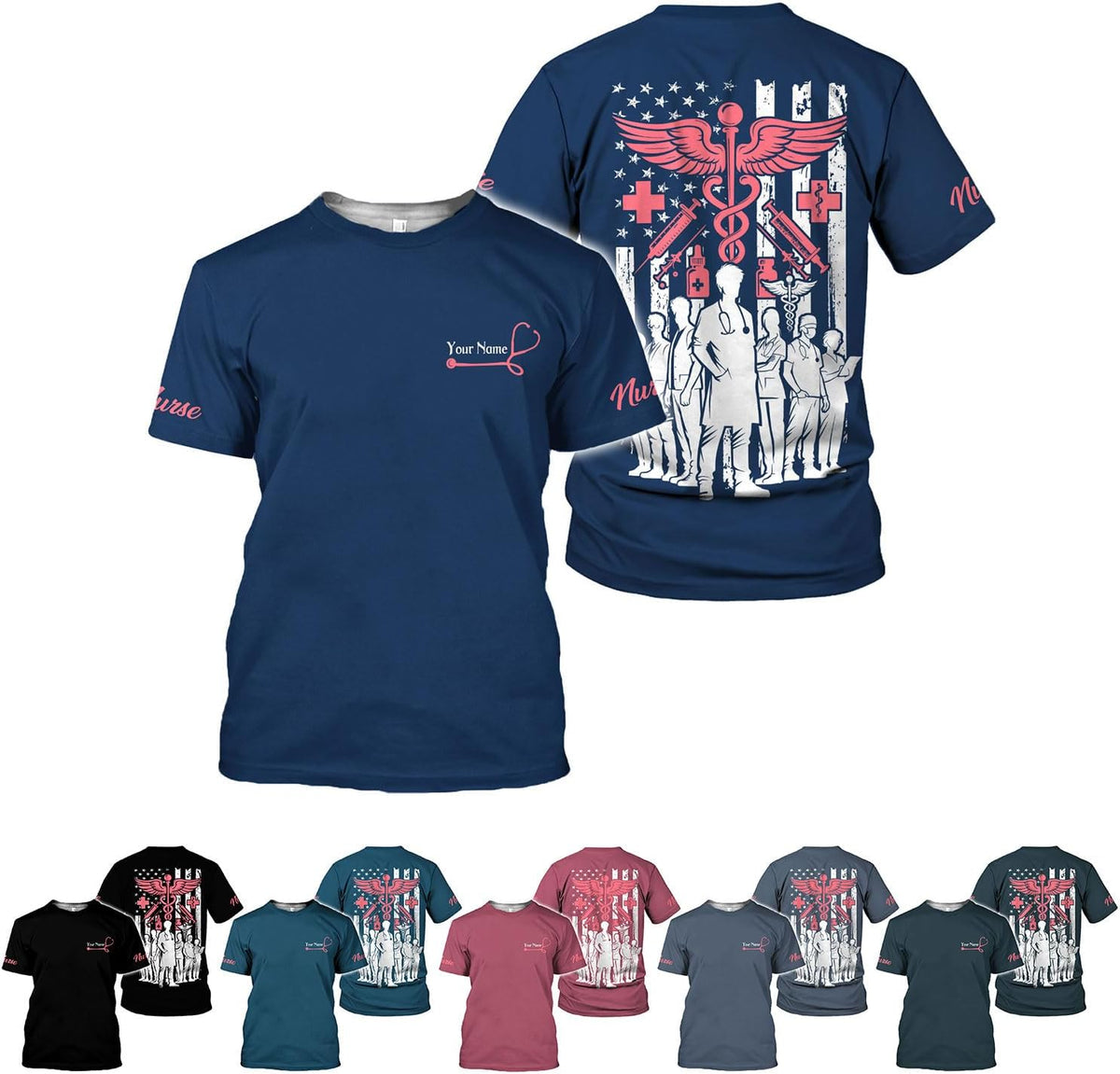 Personalized Nurse Shirt, Custom ER Nurse Shirts for Women, ER Nurse Tshirt, CNA Shirts, RN Registered Nurse Shirt - Nurse2