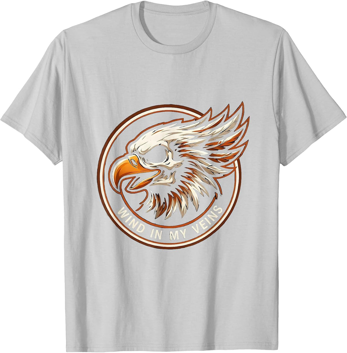 Men's Wind In My Veins Biker Graphic Design T-Shirt - Silver Grey