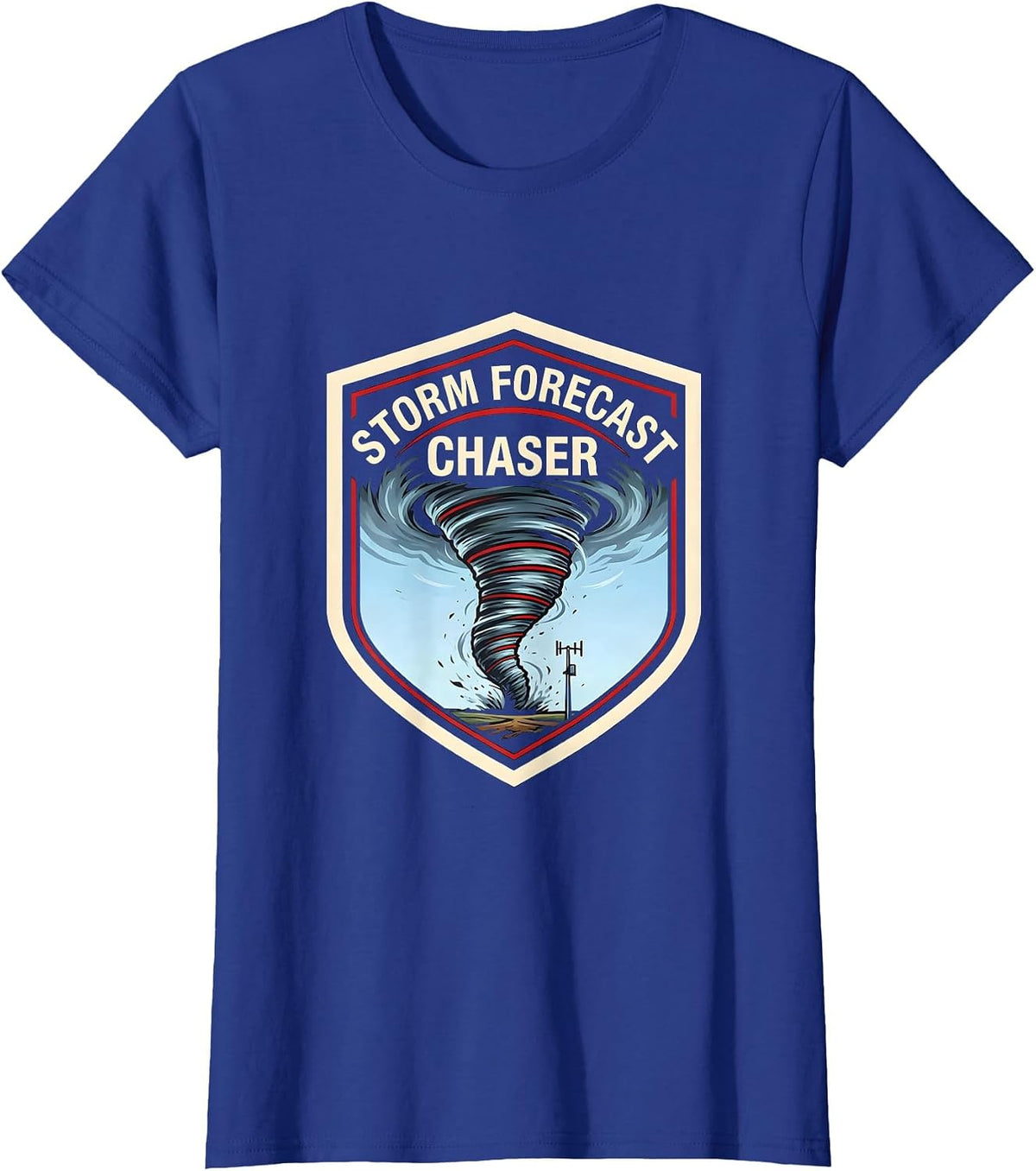 Women's Storm Forecast Chaser Meteorology Enthusiast Weather T-Shirt - Royal Blue