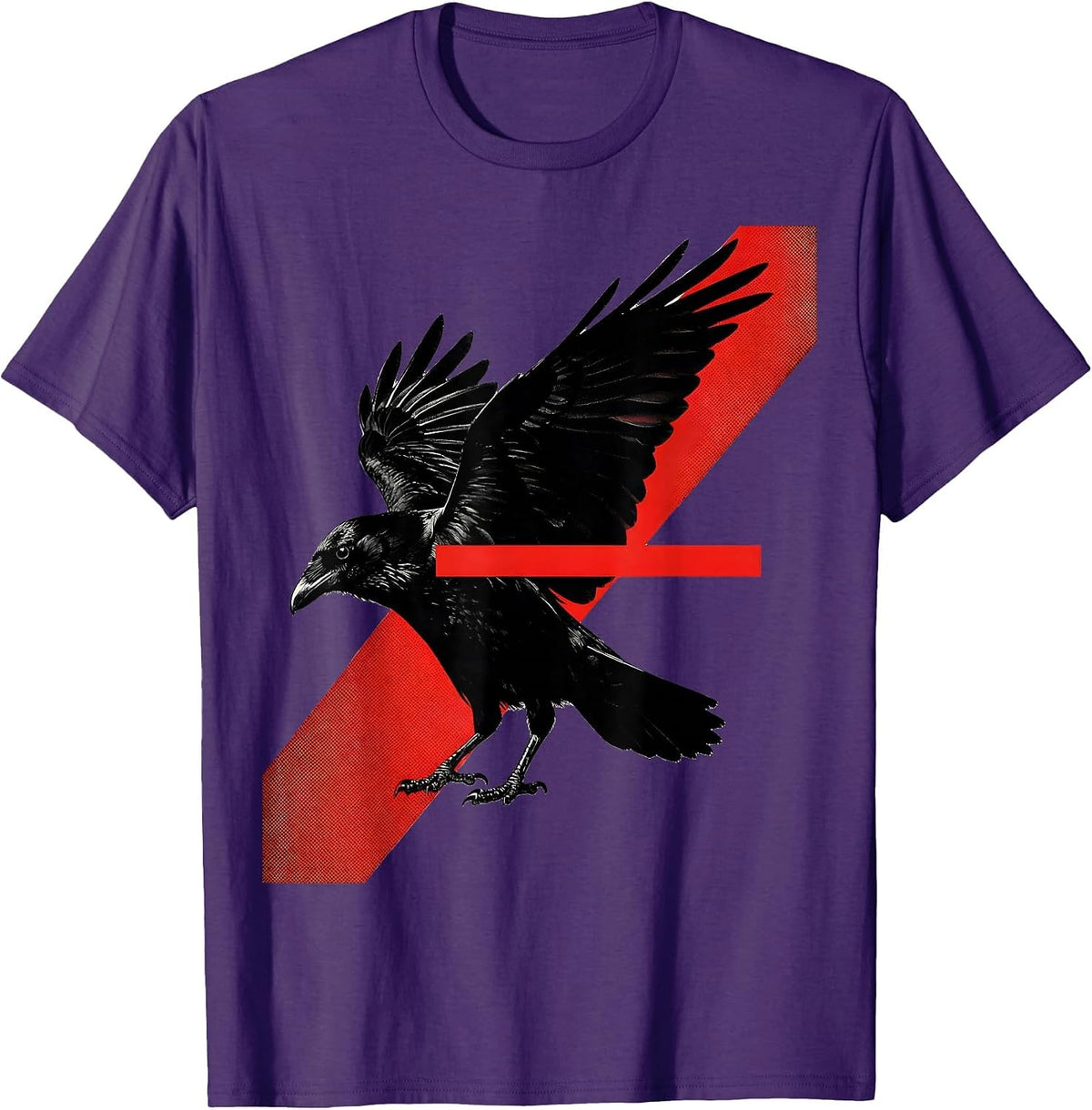 Men's Crow Silhouette Dark Humor Gothic Raven Bird Lover T-Shirt - Purple