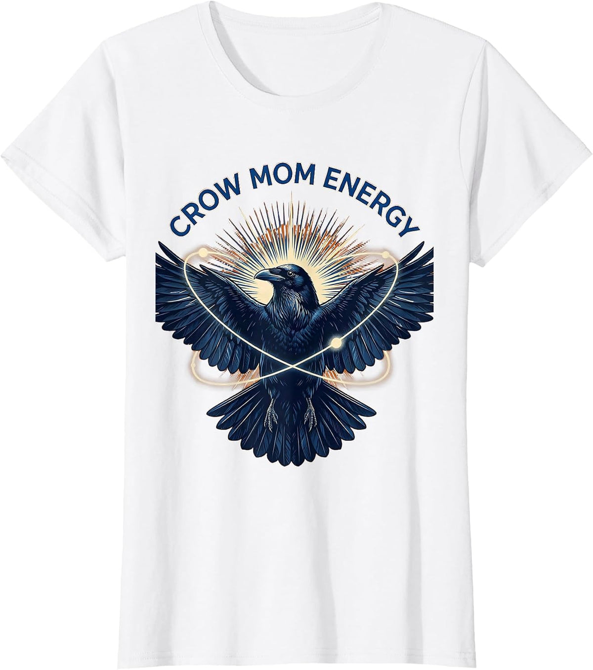 Crow Mom Energy Bold Crow Lover Design T-Shirt - White