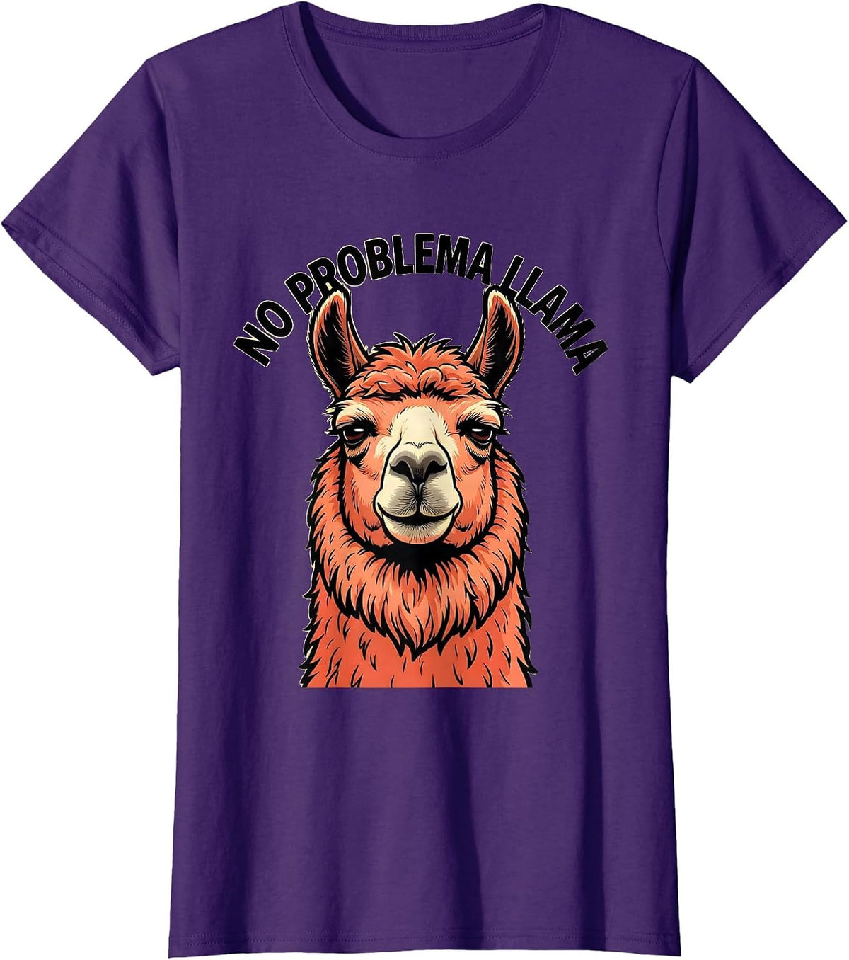 Women's No Problema Llama Funny Llama Lover Animal Humor T-Shirt - Purple