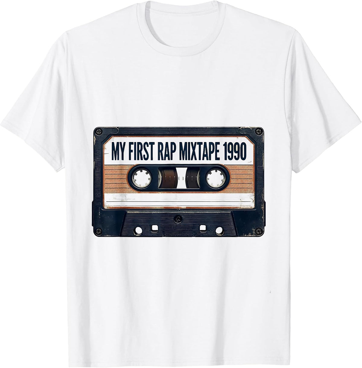 Men's My First Rap Mixtape 1990 Vintage Retro Hip Hop Nostalgia T-Shirt - White