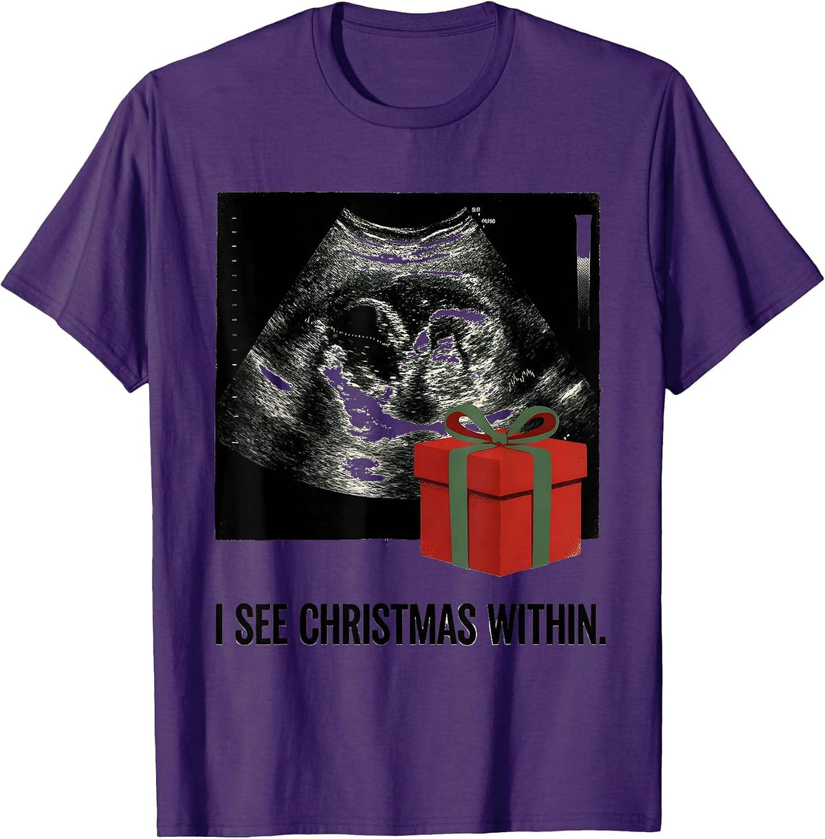 Men's I See Christmas Within Funny Sonographer Ultrasound Tech T-Shirt - Purple