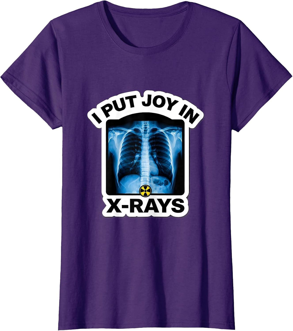 Women's I Put Joy in X-Rays Cute Radiology Tech Rad Tech Gift T-Shirt - Purple