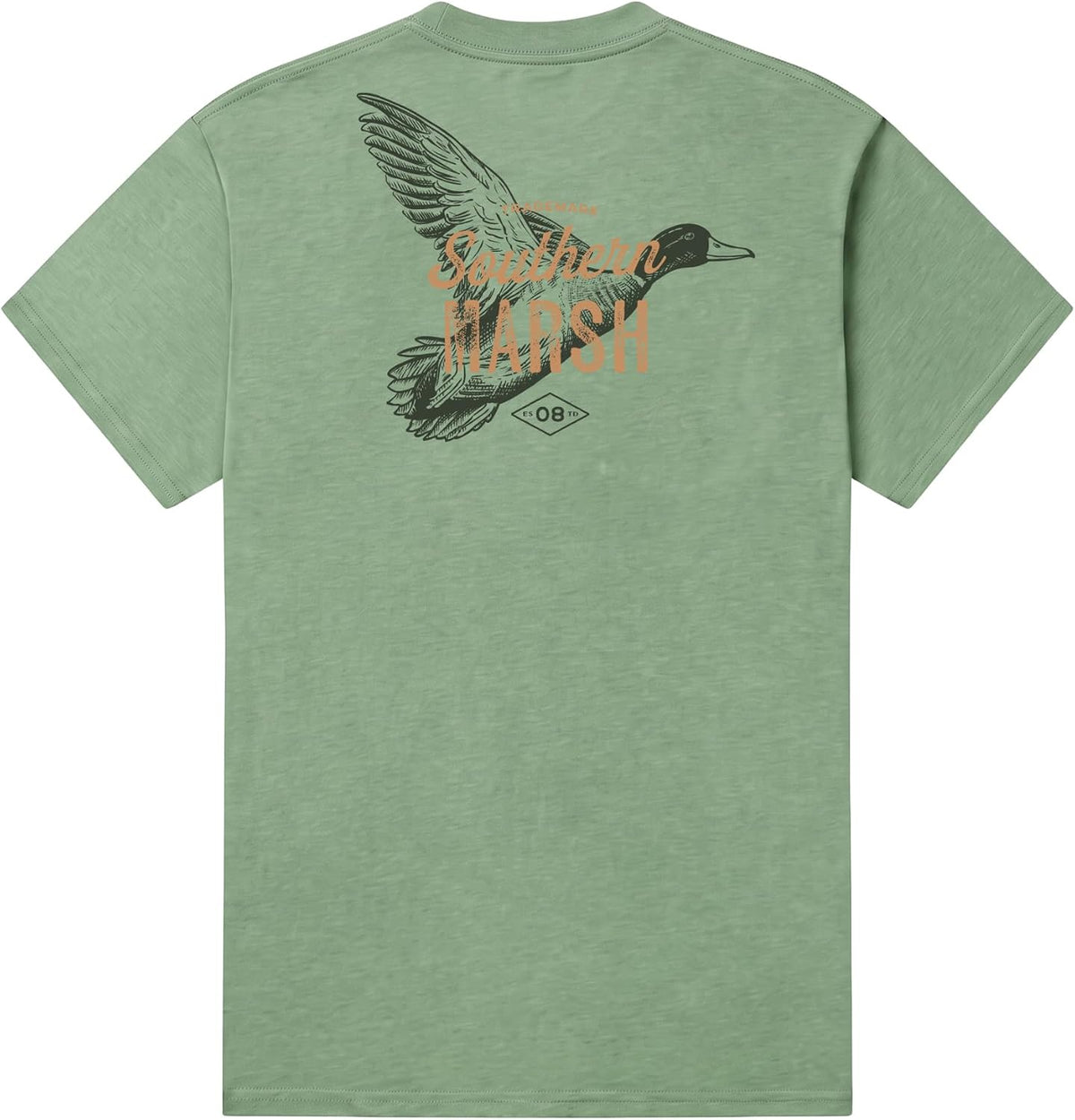 Southern Marsh Mens SEAWASH Branding Duck Etching T-Shirt - Dark Fern