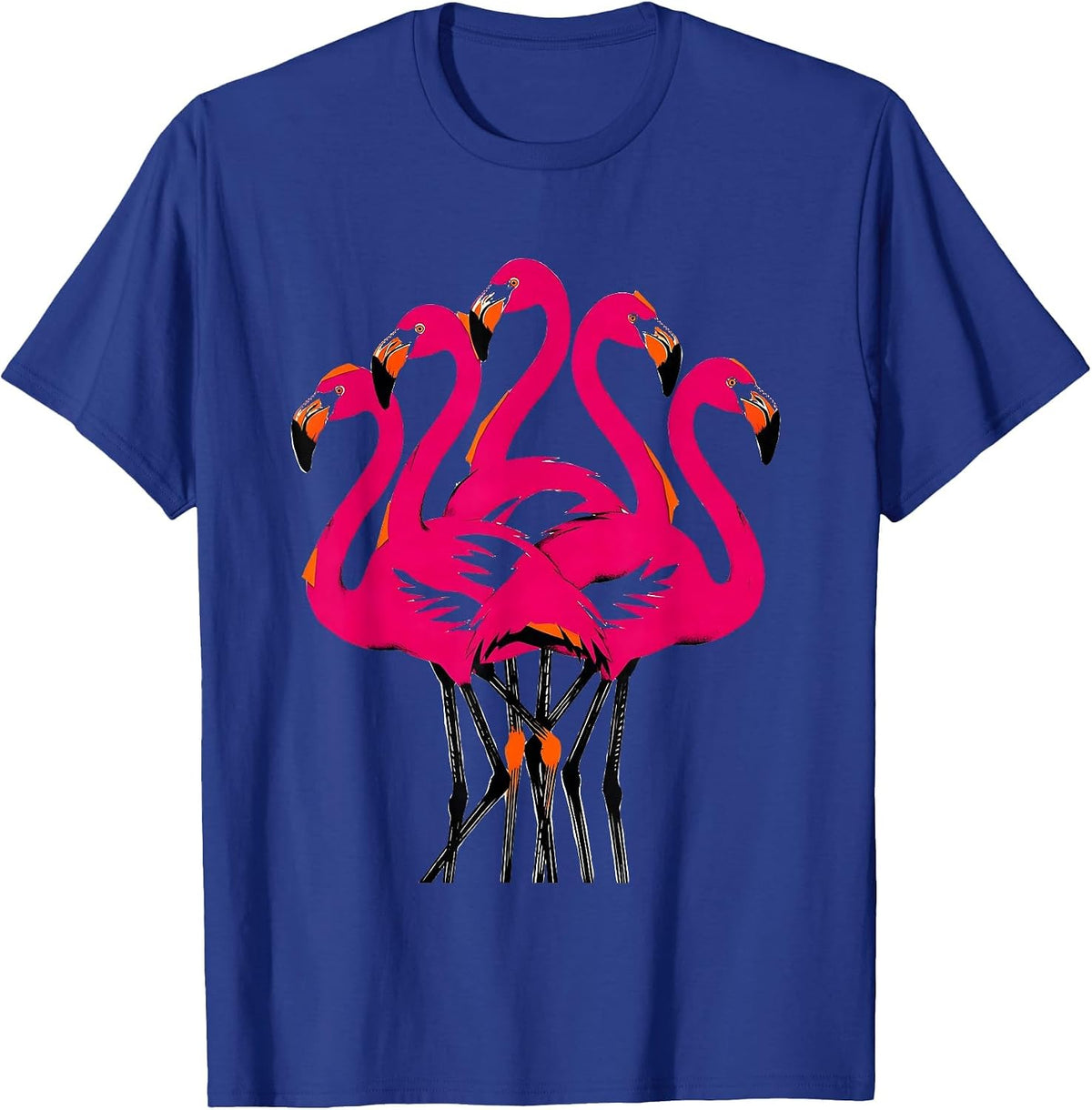 Pink Flamingo Stencil Bird Humor Flamingo Lover T-Shirt - Royal Blue