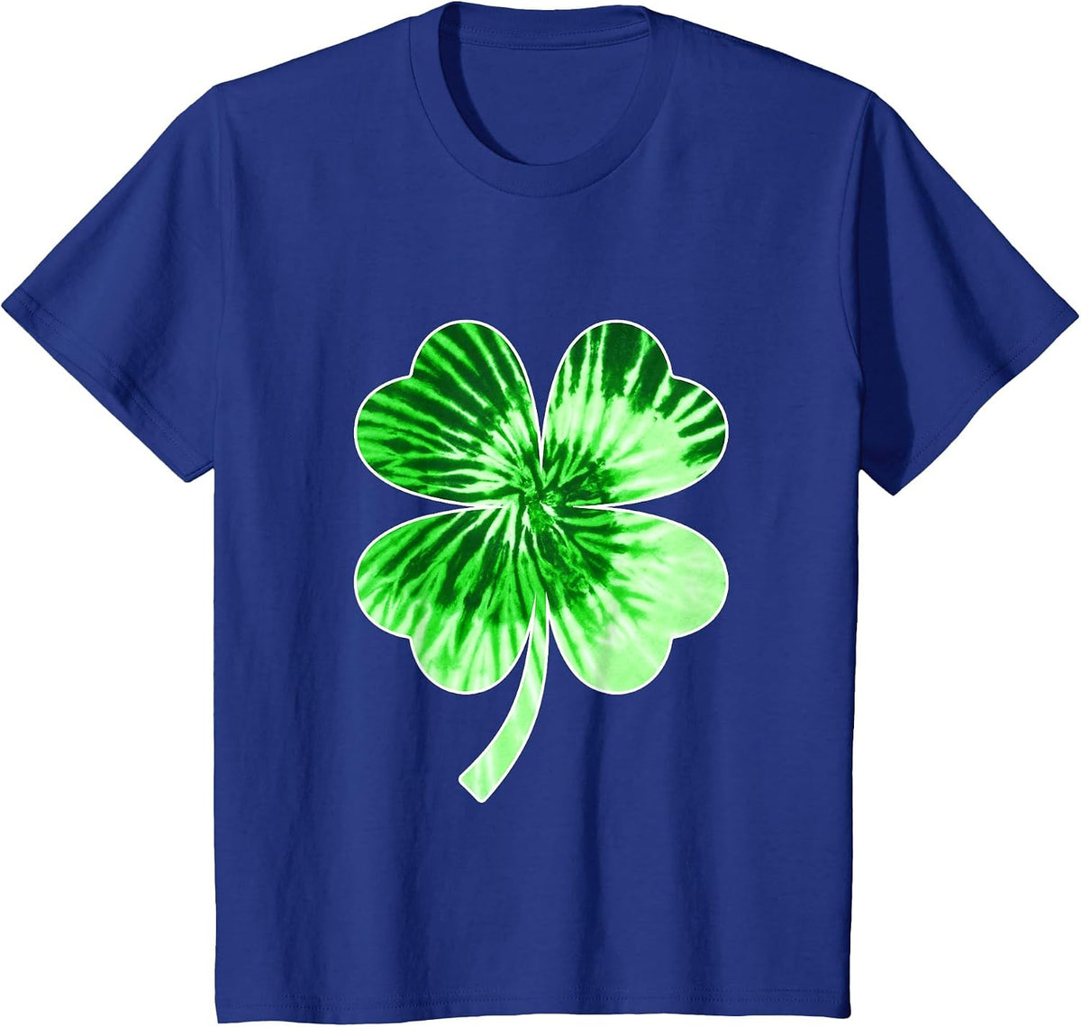 Nn Green Tie Dye Shamrock Four Leaf Clover for Irish T-Shirt - Royal Blue