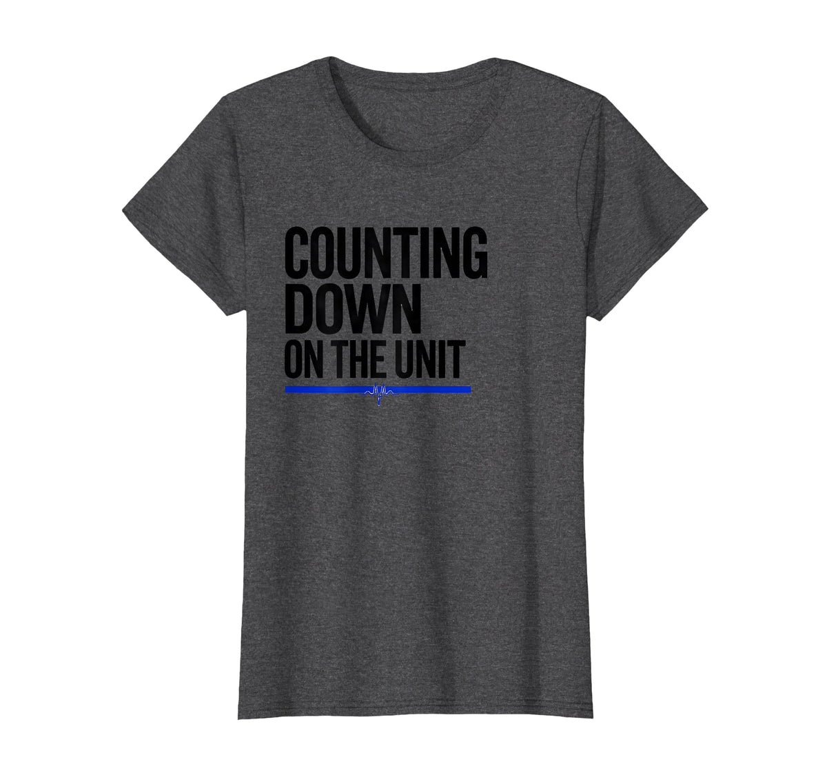 Mademark Women's Counting Down On The Unit Funny Nurse Crew New Years Eve T-Shirt - Dark Heather Grey