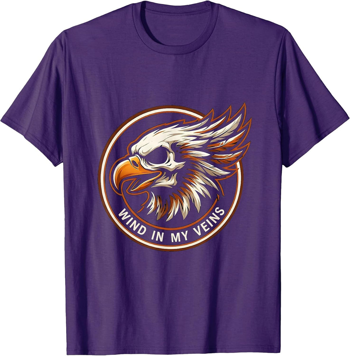 Men's Wind In My Veins Biker Graphic Design T-Shirt - Purple