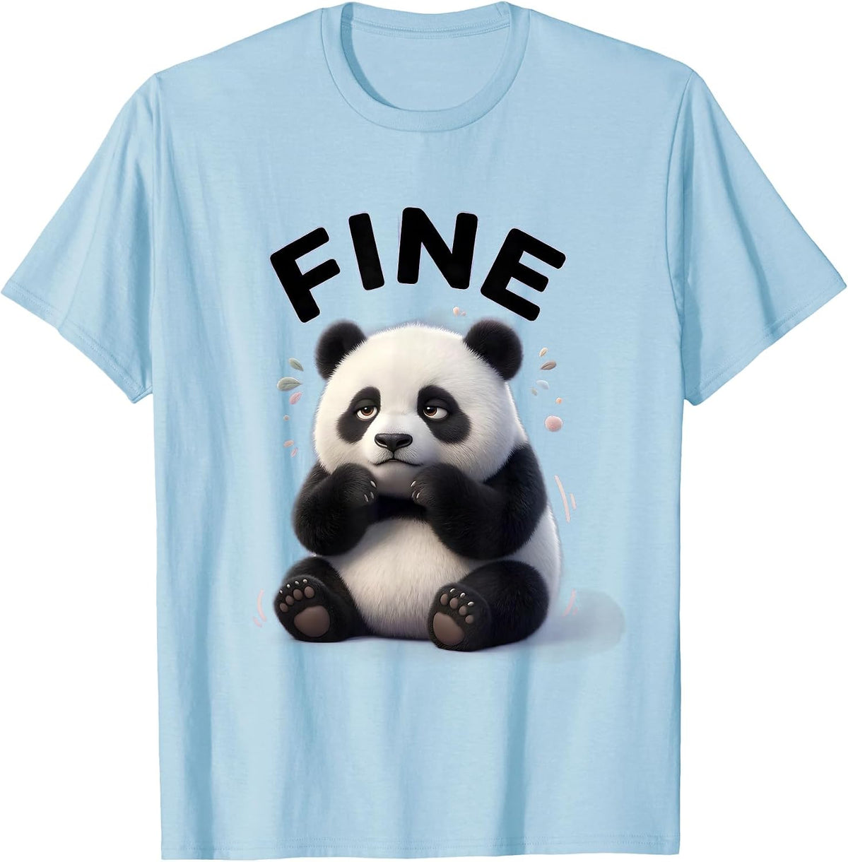 Men's Fine Cute Kawaii Panda Bear Animal Lover Humor T-Shirt - Baby Blue