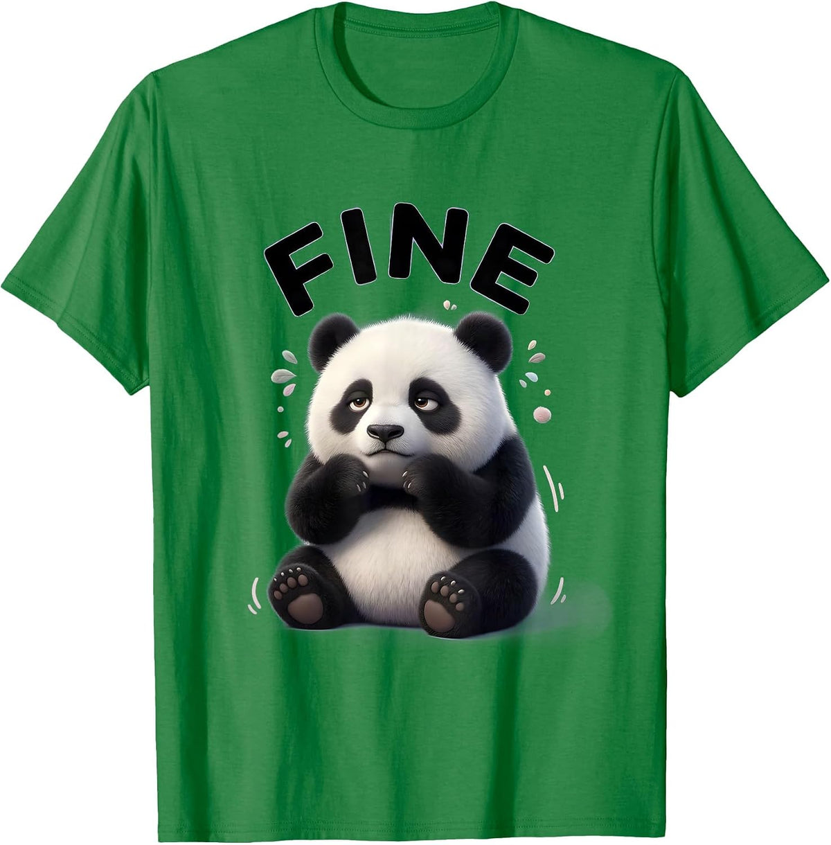 Men's Fine Cute Kawaii Panda Bear Animal Lover Humor T-Shirt - Kelly Green