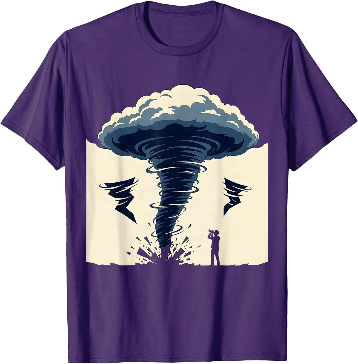 Tornado Silhouette Storm Chaser Meteorology Humor T-Shirt - Purple