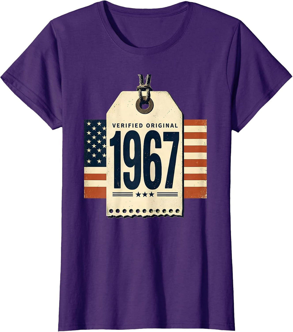 Women's VERIFIED ORIGINAL 1967 Vintage Stamp 61st Birthday Gift Men T-Shirt - Purple
