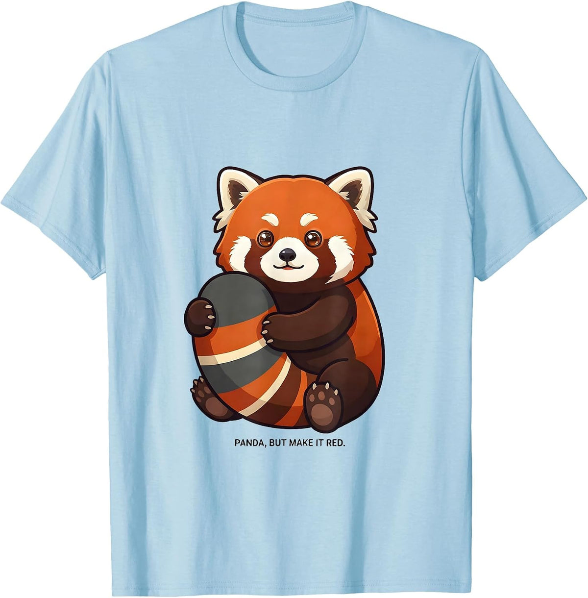 Men's Panda But Make It Red Cute Kawaii Animal Lover Gift T-Shirt - Baby Blue