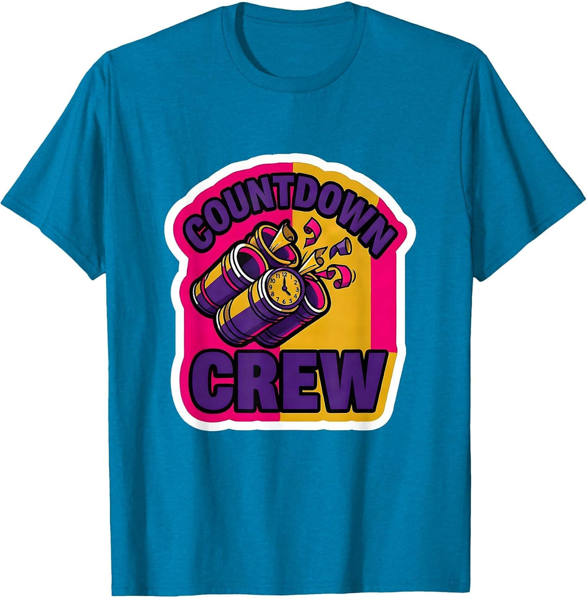 Countdown Crew Whimsical New Year Party Novelty T-Shirt - Sapphire Blue