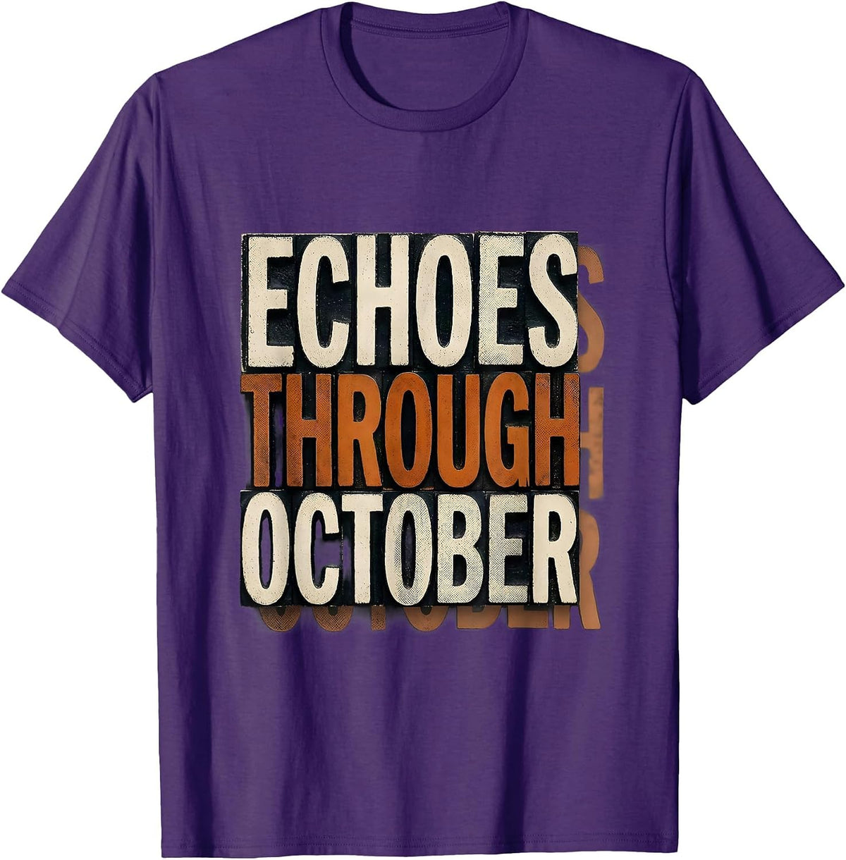 Men's Echoes Through October Funny Sonographer Ultrasound Tech T-Shirt - Purple