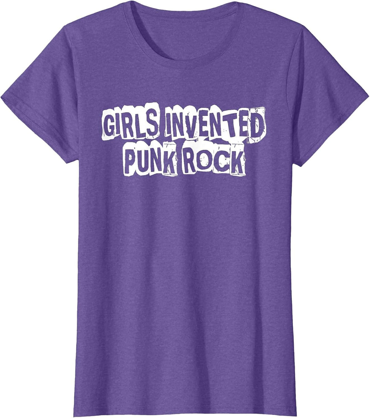 Girls Invented Punk Rock T-Shirt - Purple Heather