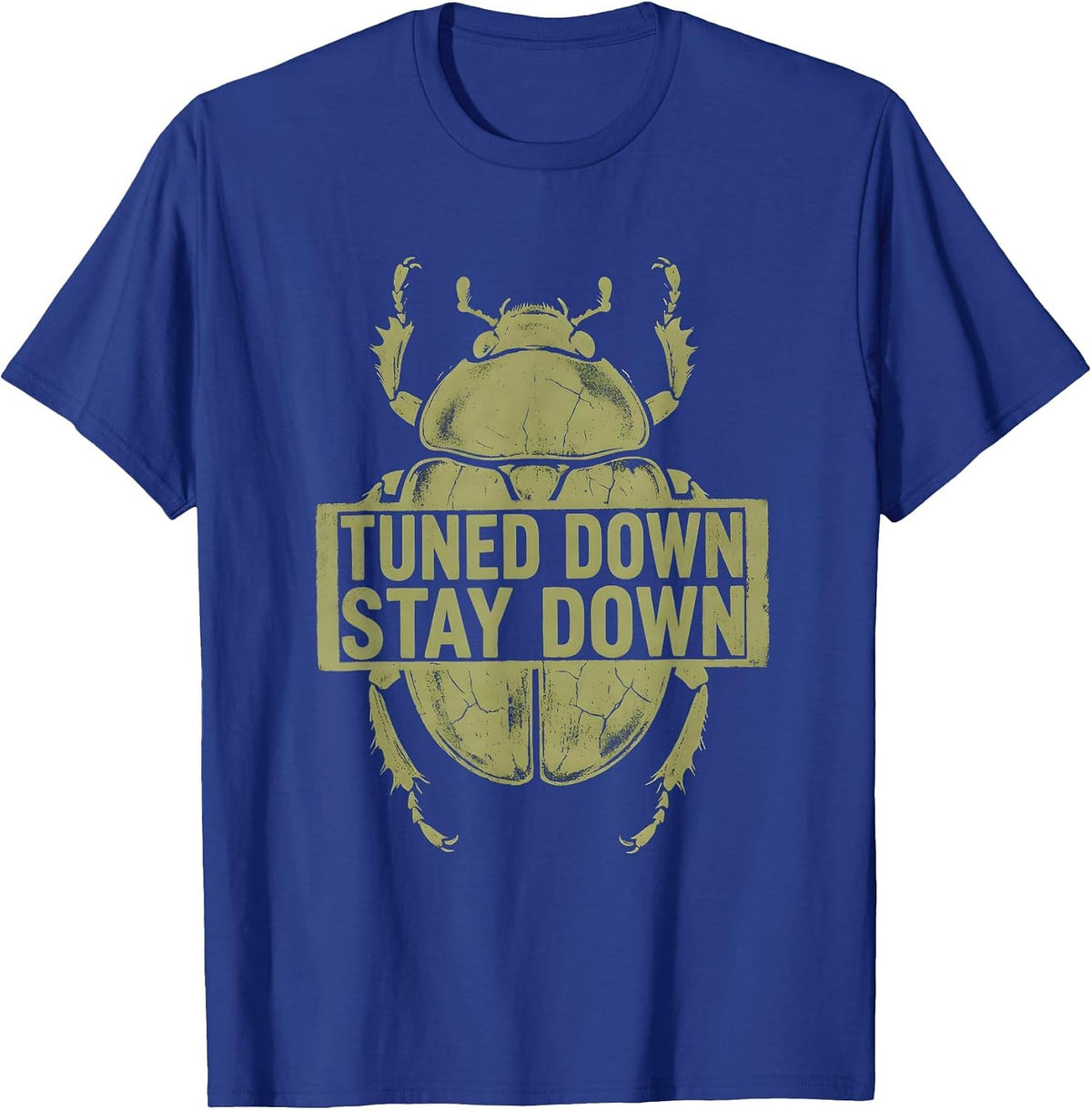 Men's Tuned Down Stay Down Metal Band Graphic Design T-Shirt - Royal Blue
