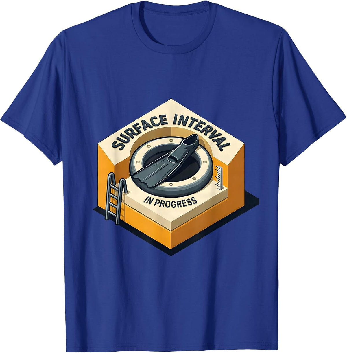 Men's Surface Interval In Progress Funny Scuba Diver Humor T-Shirt - Royal Blue