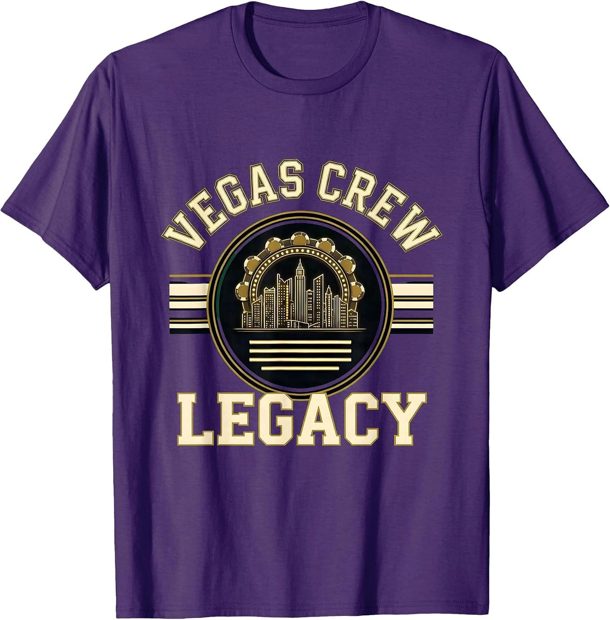 Vegas Crew Legacy Retro Las Vegas Nevada Souvenir T-Shirt - Purple