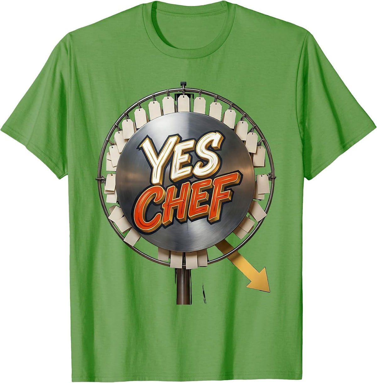 Men's Yes Chef Funny Restaurant Kitchen Staff Chef Humor T-Shirt - Grass Green