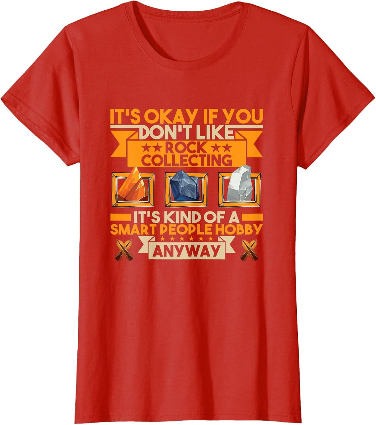 Rock Collector Geology Lover Funny Geologist Rock Collecting T-Shirt - Red