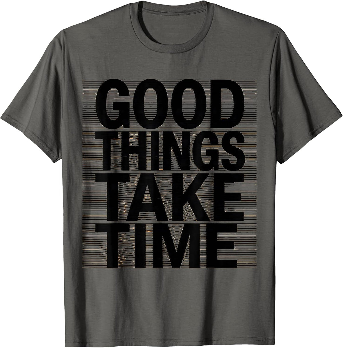 Men's Good Things Take Time Turtle Nature Design T-Shirt - Asphalt Grey