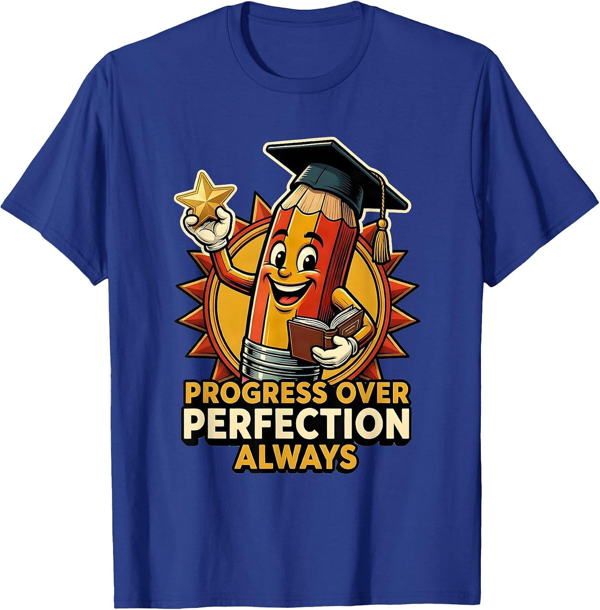 Men's Progress Over Perfection Special Education Teacher T-Shirt - Royal Blue