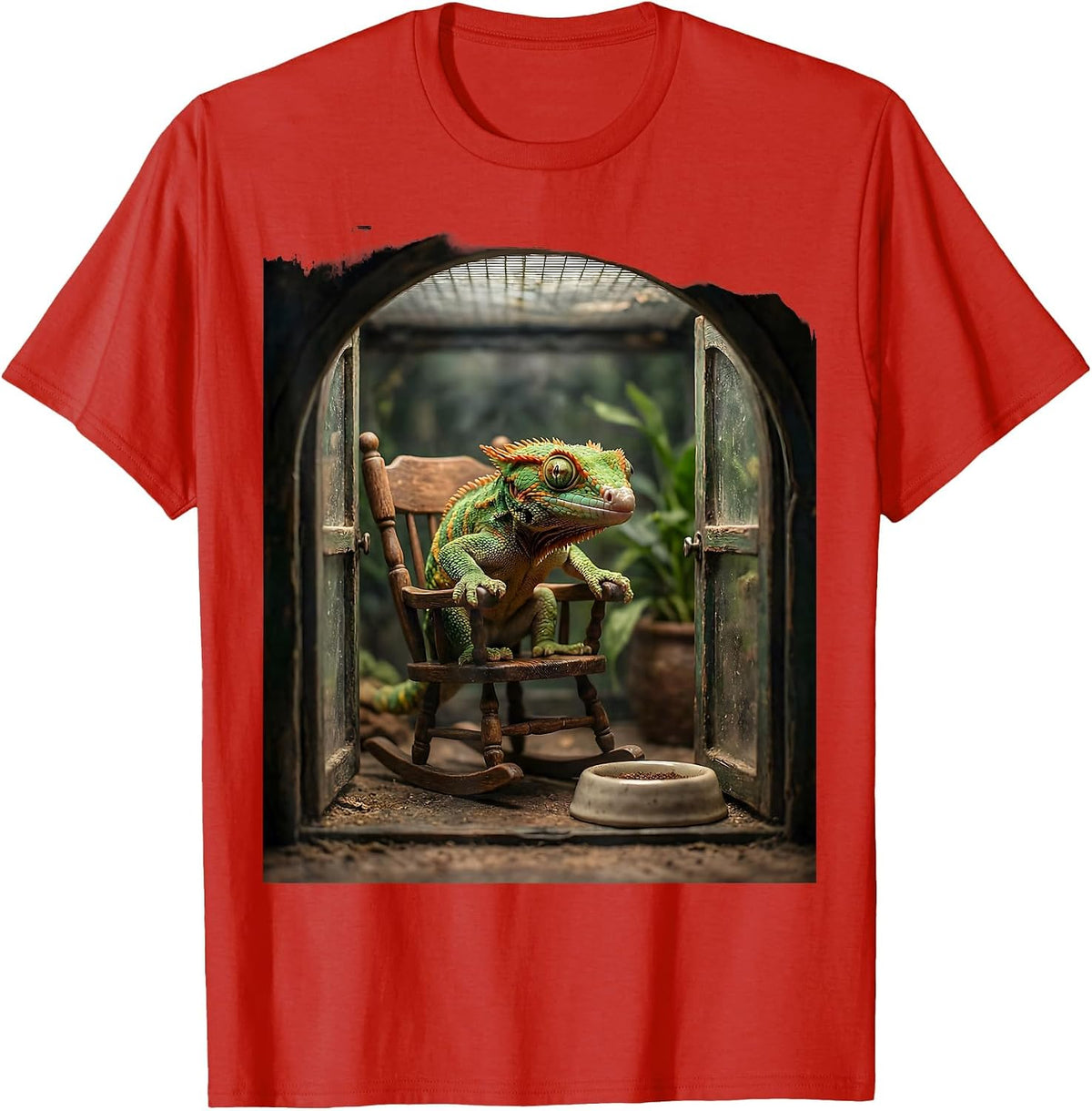 Men's Crested Gecko Vintage Reptile Lover Humor T-Shirt - Red