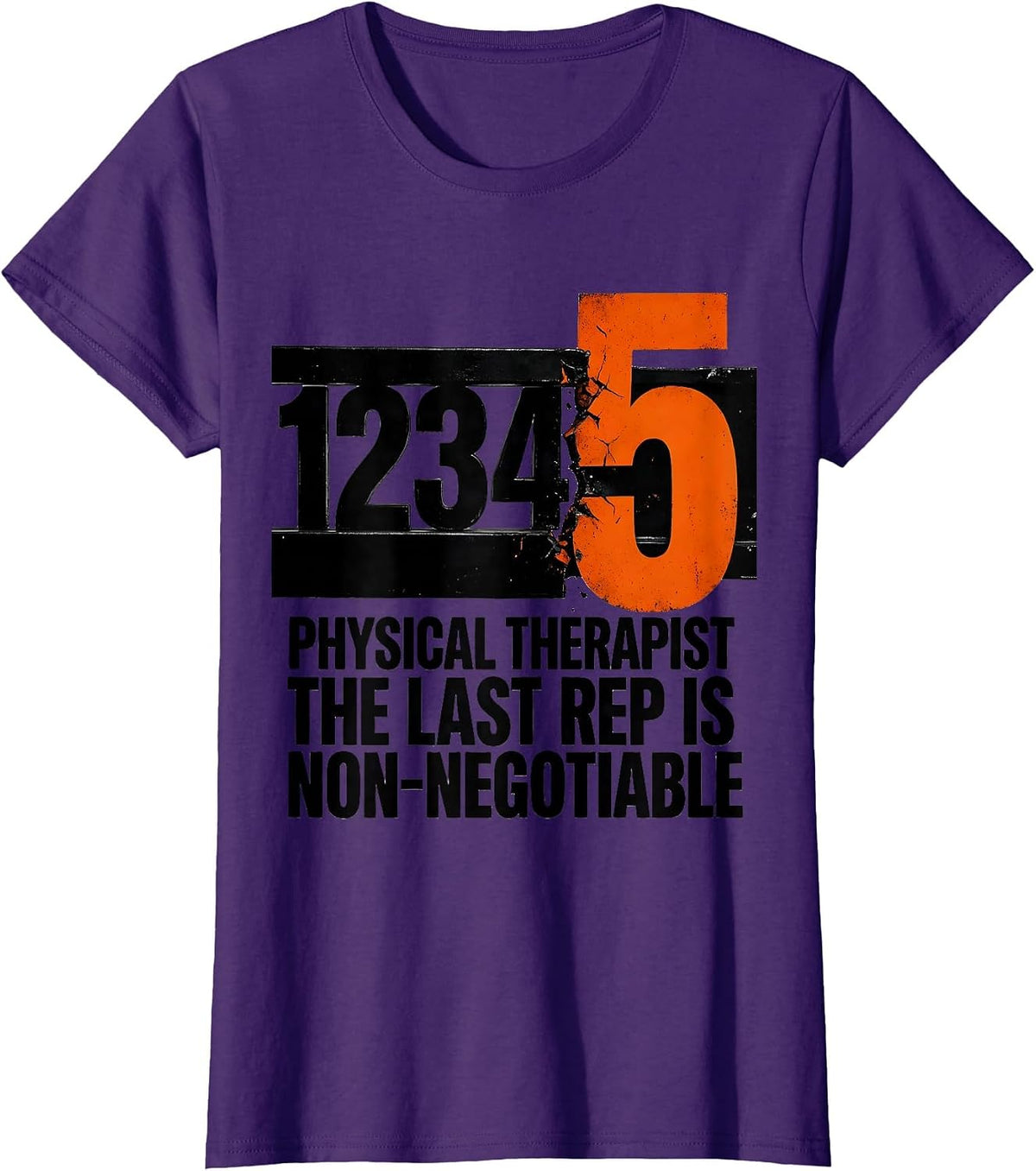 Women's Physical Therapist The Last Rep Is Non-Negotiable Retro T-Shirt - Purple