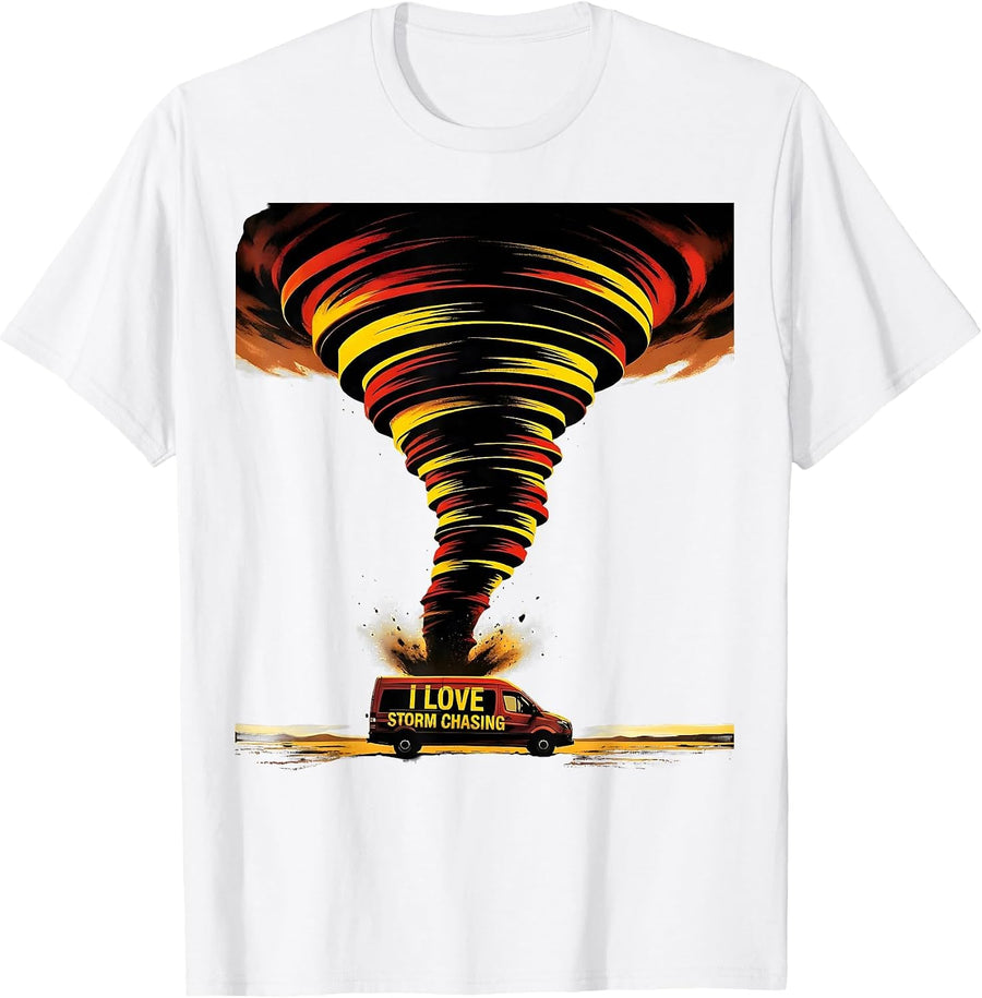Men's I Love Storm Chasing Funny Tornado Chaser Meteorology T-Shirt - White