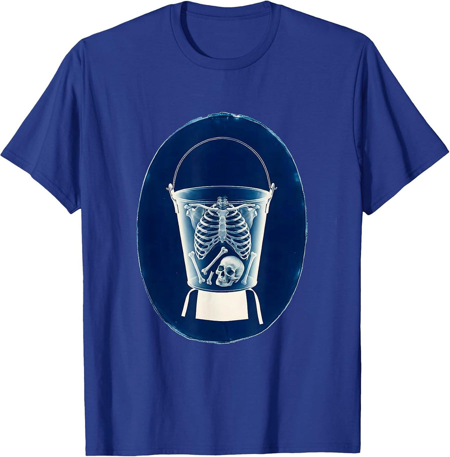 Radiology Tech Ghost Skeleton Halloween Cyanotype T-Shirt - Royal Blue