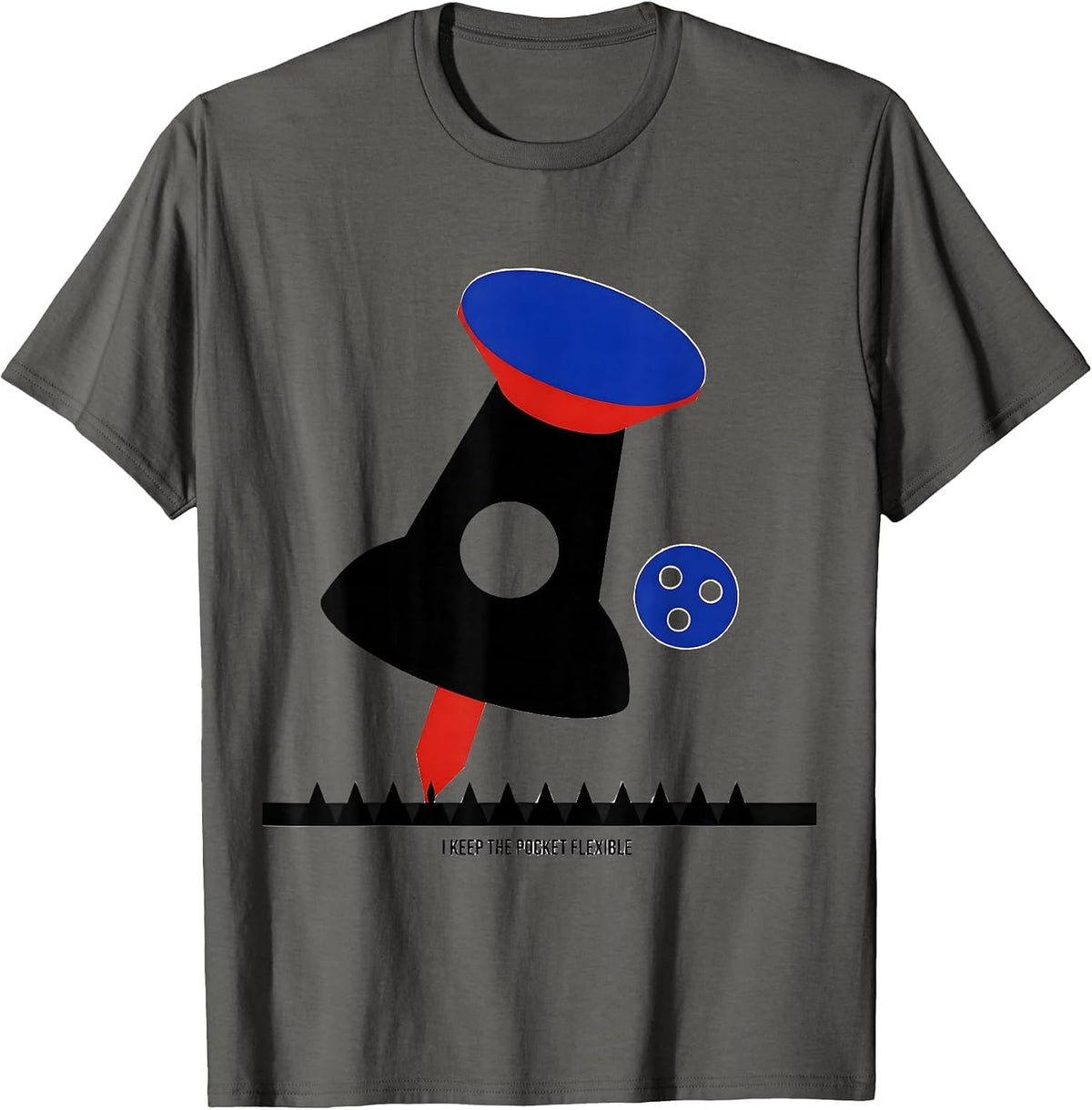 Men's I Keep The Pocket Flexible Funny Bowling Bowler League Humor T-Shirt - Asphalt Grey