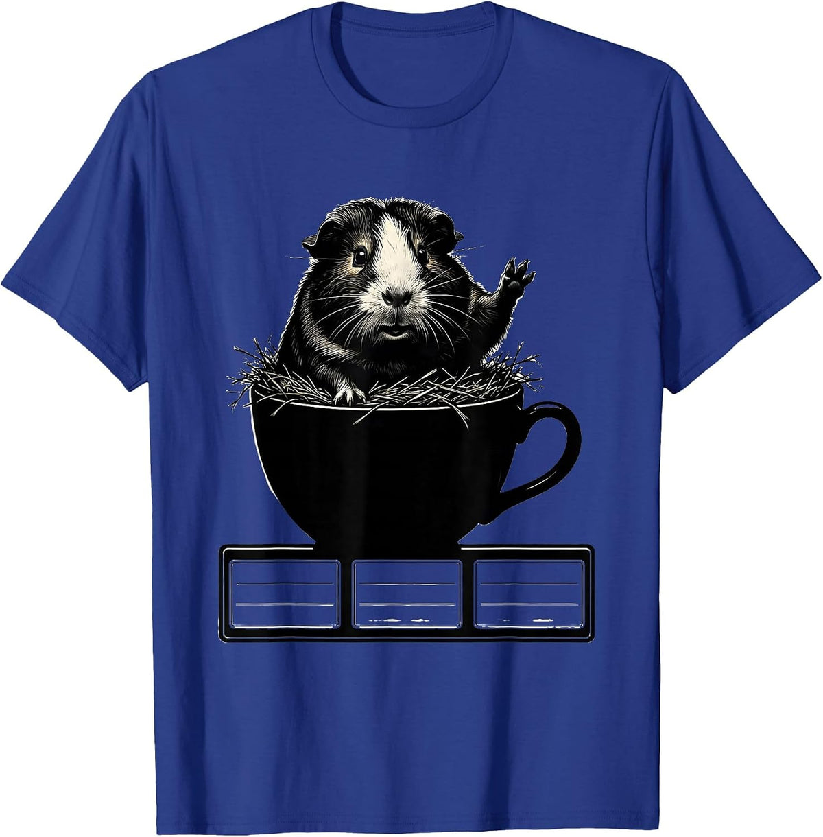 Men's Guinea Pig In Teacup Cute Cavy Lover Cartoon Humor T-Shirt - Royal Blue