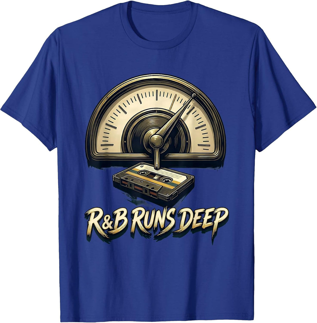 R&B Runs Deep Retro Nostalgic 90s Old-School R&B Music Fan T-Shirt - Royal Blue